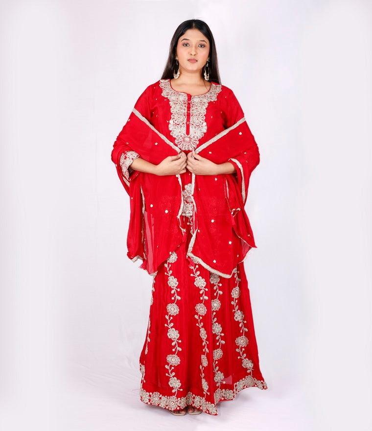 Lal Pari Sharara Set in Red